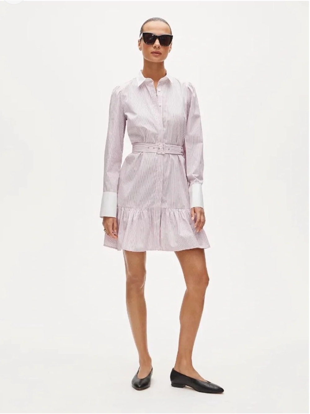 NWT J.crew Tiered shirt-dress in striped cotton poplin
